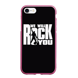 Чехол iPhone 7/8 матовый Queen: We will rock you, цвет: 3D-малиновый