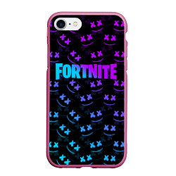 Чехол iPhone 7/8 матовый FORTNITE x MARSHMELLO, цвет: 3D-малиновый