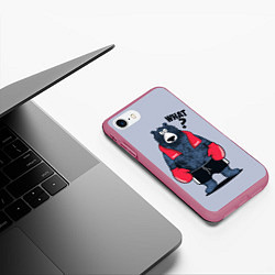 Чехол iPhone 7/8 матовый What?, цвет: 3D-малиновый — фото 2
