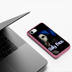 Чехол iPhone 7/8 матовый Sally Face: Dark Mask, цвет: 3D-малиновый — фото 2