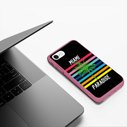 Чехол iPhone 7/8 матовый Miami Paradise, цвет: 3D-малиновый — фото 2