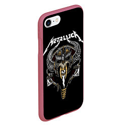 Чехол iPhone 7/8 матовый Metallica: Hard Metal, цвет: 3D-малиновый — фото 2