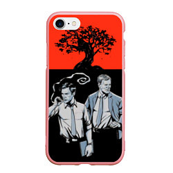 Чехол iPhone 7/8 матовый True Detective: Red & Black, цвет: 3D-баблгам