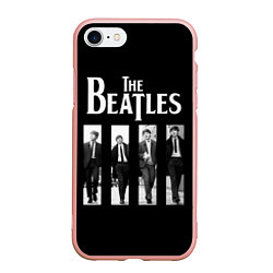 Чехол iPhone 7/8 матовый The Beatles: Black Side, цвет: 3D-светло-розовый