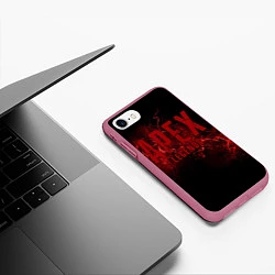 Чехол iPhone 7/8 матовый Apex Legends: Red Blood, цвет: 3D-малиновый — фото 2