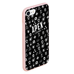 Чехол iPhone 7/8 матовый Apex Legends: Black Pattern, цвет: 3D-светло-розовый — фото 2