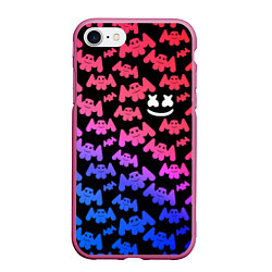 Чехол iPhone 7/8 матовый Marshmello: Pink & Violet, цвет: 3D-малиновый
