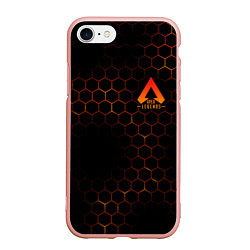 Чехол iPhone 7/8 матовый Apex Legends: Orange Carbon, цвет: 3D-светло-розовый