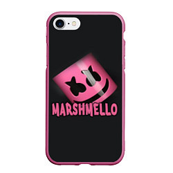 Чехол iPhone 7/8 матовый Marshmello, цвет: 3D-малиновый