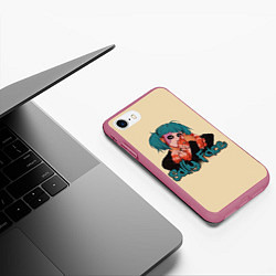 Чехол iPhone 7/8 матовый Sally Face: Kid Girl, цвет: 3D-малиновый — фото 2