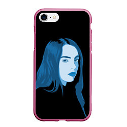 Чехол iPhone 7/8 матовый Billie Eilish: Blue Style, цвет: 3D-малиновый