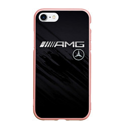Чехол iPhone 7/8 матовый Mercedes AMG, цвет: 3D-светло-розовый