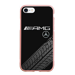 Чехол iPhone 7/8 матовый Mercedes AMG: Street Racing, цвет: 3D-светло-розовый