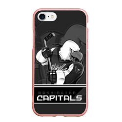 Чехол iPhone 7/8 матовый Washington Capitals: Mono, цвет: 3D-светло-розовый