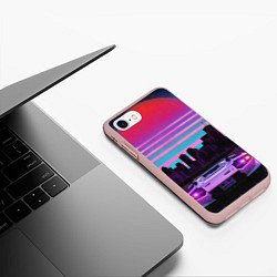 Чехол iPhone 7/8 матовый Racing 80s, цвет: 3D-светло-розовый — фото 2