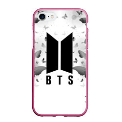 Чехол iPhone 7/8 матовый BTS: Grey Butterflies