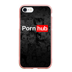 Чехол iPhone 7/8 матовый PORNHUB AHEGAO, цвет: 3D-светло-розовый