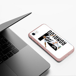 Чехол iPhone 7/8 матовый Ronaldo the best, цвет: 3D-светло-розовый — фото 2