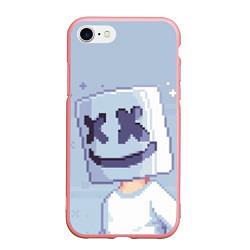 Чехол iPhone 7/8 матовый Marshmello Pixel, цвет: 3D-баблгам