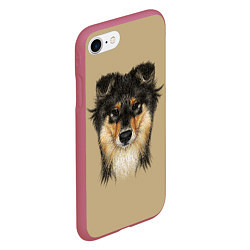 Чехол iPhone 7/8 матовый Rouge Collie, цвет: 3D-малиновый — фото 2