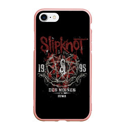 Чехол iPhone 7/8 матовый Slipknot 1995, цвет: 3D-светло-розовый