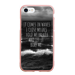 Чехол iPhone 7/8 матовый Bring Me The Horizon - it comes in waves, цвет: 3D-светло-розовый