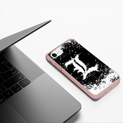 Чехол iPhone 7/8 матовый L letter кляксы, цвет: 3D-светло-розовый — фото 2