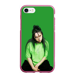 Чехол iPhone 7/8 матовый BILLIE EILISH, цвет: 3D-малиновый