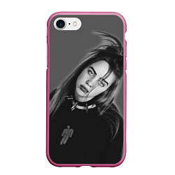 Чехол iPhone 7/8 матовый BILLIE EILISH, цвет: 3D-малиновый