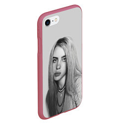 Чехол iPhone 7/8 матовый BILLIE EILISH, цвет: 3D-малиновый — фото 2