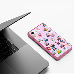 Чехол iPhone 7/8 матовый BILLIE EILISH: Stickers, цвет: 3D-малиновый — фото 2