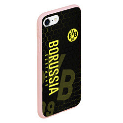 Чехол iPhone 7/8 матовый Боруссия Дортмунд honeycomb, цвет: 3D-светло-розовый — фото 2