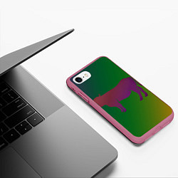 Чехол iPhone 7/8 матовый Короватрехцветный градиент, цвет: 3D-малиновый — фото 2