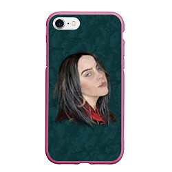 Чехол iPhone 7/8 матовый Billie Eilish, цвет: 3D-малиновый