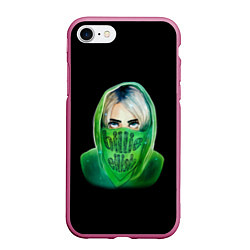 Чехол iPhone 7/8 матовый Billie Eilish: Green Acid, цвет: 3D-малиновый