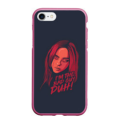 Чехол iPhone 7/8 матовый Billie Eilish, цвет: 3D-малиновый