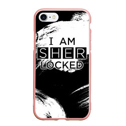 Чехол iPhone 7/8 матовый Sherlock, цвет: 3D-светло-розовый