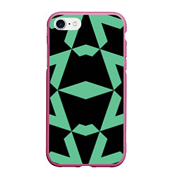 Чехол iPhone 7/8 матовый Abstract zigzag pattern, цвет: 3D-малиновый