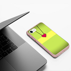 Чехол iPhone 7/8 матовый UNDERTALE CHARA, цвет: 3D-светло-розовый — фото 2