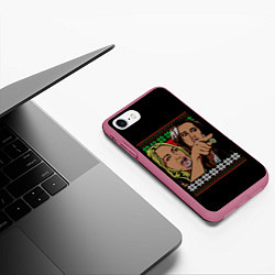 Чехол iPhone 7/8 матовый Woman yelling at cat, цвет: 3D-малиновый — фото 2