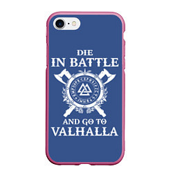 Чехол iPhone 7/8 матовый Vikings Valhalla, цвет: 3D-малиновый
