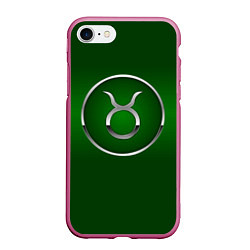 Чехол iPhone 7/8 матовый Taurus Телец, цвет: 3D-малиновый
