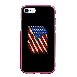 Чехол iPhone 7/8 матовый Флаг, цвет: 3D-малиновый