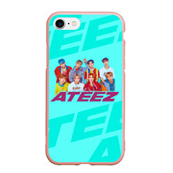 Чехол iPhone 7/8 матовый Ateez, цвет: 3D-светло-розовый