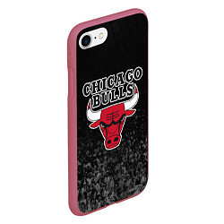 Чехол iPhone 7/8 матовый CHICAGO BULLS, цвет: 3D-малиновый — фото 2