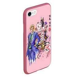 Чехол iPhone 7/8 матовый JoJo Bizarre Adventure, цвет: 3D-малиновый — фото 2