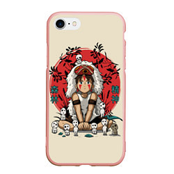 Чехол iPhone 7/8 матовый Princess Mononoke, цвет: 3D-светло-розовый