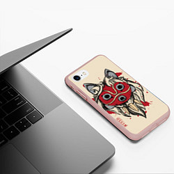 Чехол iPhone 7/8 матовый Princess Mononoke, цвет: 3D-светло-розовый — фото 2