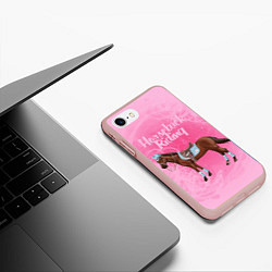 Чехол iPhone 7/8 матовый Horseback Rading, цвет: 3D-светло-розовый — фото 2