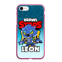 Чехол iPhone 7/8 матовый BRAWL STARS WEREWOLF LEON, цвет: 3D-малиновый